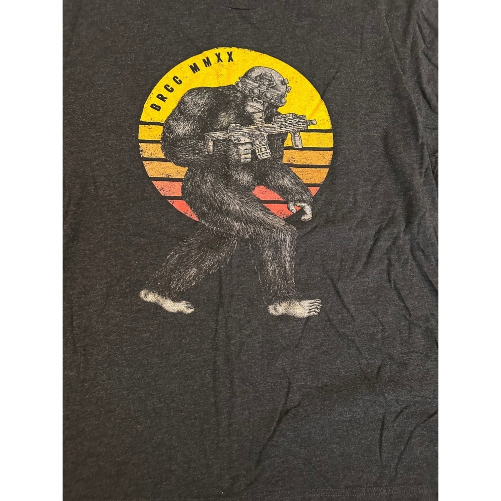 Black Rifle Coffee Company Bigfoot Tactical Graphic T-Shirt Gray Mens XL BRCC